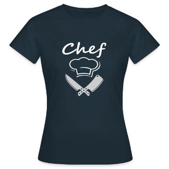 Koch Kochmütze Kochlöffel Chefkoch Geschenkidee - Frauen T-Shirt - Navy - Vorne - AI Model Female 172 dark (172cm)