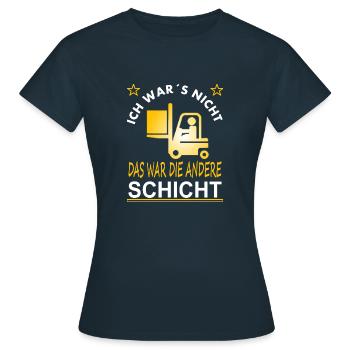 Conducteur de chariot Élévateur Sort Chariots élévateurs de conduite idée cadeau - T-shirt Femme - marine - Devant - AI Model Female 172 dark (172cm)