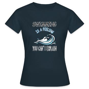 schwimmen Schwimmer seepferdchen tauchen Geschenk - Frauen T-Shirt - Navy - Vorne - AI Model Female 172 dark (172cm)