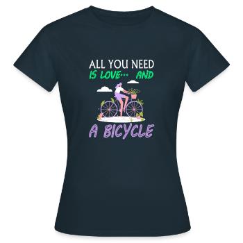 Radfahrerin Spruch Radsport Radrennen Geschenkidee - Frauen T-Shirt - Navy - Vorne - AI Model Female 172 dark (172cm)