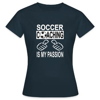 Football Coach Soccer Coach coaching Gift Idea - Women's T-Shirt - navy - Front - AI Model Female 172 dark (172cm)