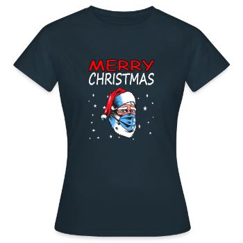 St. Nicholas Merry Christmas Santa Claus Gift - Women's T-Shirt - navy - Front - AI Model Female 172 dark (172cm)