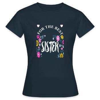 best sister sister cool sister gift - Women's T-Shirt - navy - Front - AI Model Female 172 dark (172cm)