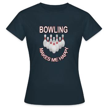 Kegel jouer bowling tour bowling bowling cadeau - T-shirt Femme - marine - Devant - AI Model Female 172 dark (172cm)