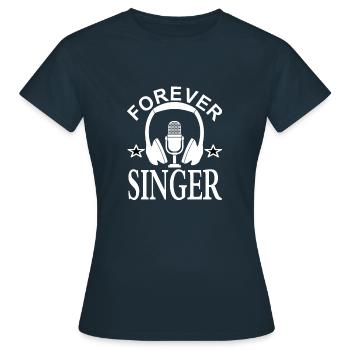 Für immer Sänger ich singe gern Musik Geschenkidee - Frauen T-Shirt - Navy - Vorne - AI Model Female 172 dark (172cm)
