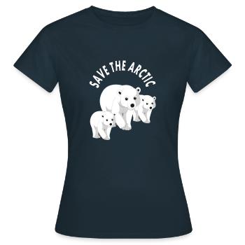 Save the Arctic White Bear Polar Bear North Pole Gift - Women's T-Shirt - navy - Front - AI Model Female 172 dark (172cm)