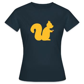 Eichhörnchen mit Nuss - Frauen T-Shirt - Navy - Vorne - AI Model Female 172 dark (172cm)
