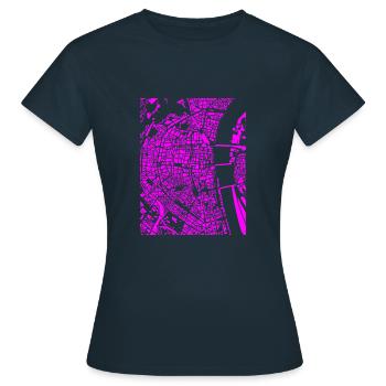 Stadtplan Koeln pink - Frauen T-Shirt - Navy - Vorne - AI Model Female 172 dark (172cm)