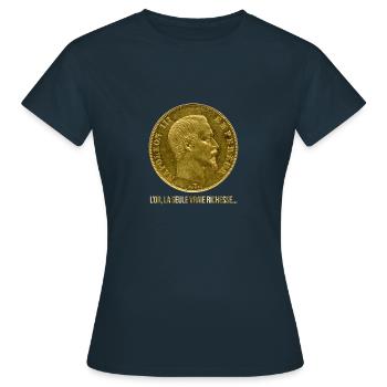 Napoleon III Goldmünze - Frauen T-Shirt - Navy - Vorne - AI Model Female 172 dark (172cm)