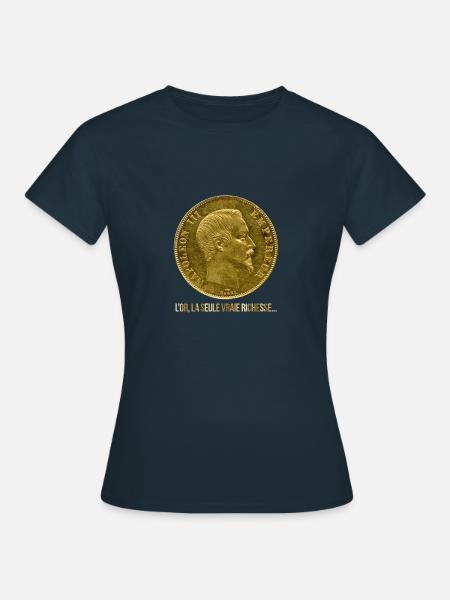 Napoleon III Goldmünze - Frauen T-Shirt - Navy