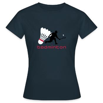 badminton_022011_y_3c - Frauen T-Shirt - Navy - Vorne - AI Model Female 172 dark (172cm)