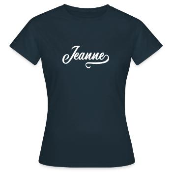 Jeanne - Prénom - T-shirt Femme - marine - Devant - AI Model Female 172 dark (172cm)