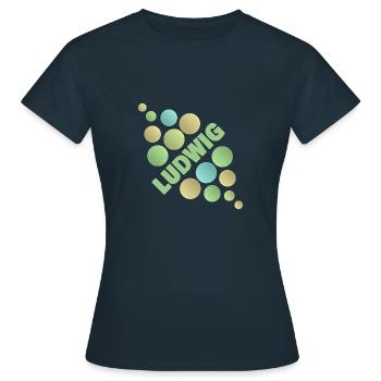 Prénom Ludwig - T-shirt Femme - marine - Devant - AI Model Female 172 dark (172cm)