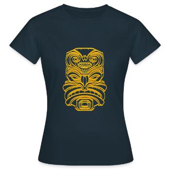 Tiki Masque Tiki Bar Hawaii Or - T-shirt Femme - marine - Devant - AI Model Female 172 dark (172cm)