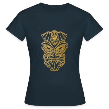 Tiki Masque Tiki Bar Hawaii Or - T-shirt Femme - marine - Devant - AI Model Female 172 dark (172cm)