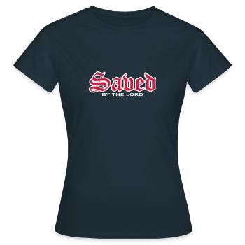 Saved by the Lord - Women's T-Shirt - navy - Front - AI Model Female 172 dark (172cm)