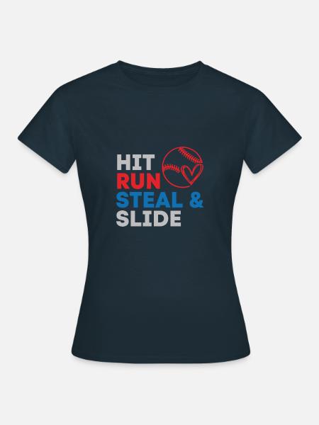 hit run baseball - Frauen T-Shirt - Navy