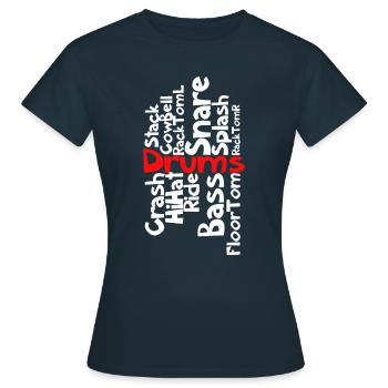 Drums drums - Women's T-Shirt - navy - Front - AI Model Female 172 dark (172cm)