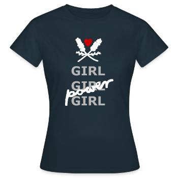 Girl Power - Women's T-Shirt - navy - Front - AI Model Female 172 dark (172cm)