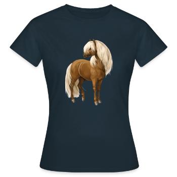 Pony Hengst - Frauen T-Shirt - Navy - Vorne - AI Model Female 172 dark (172cm)