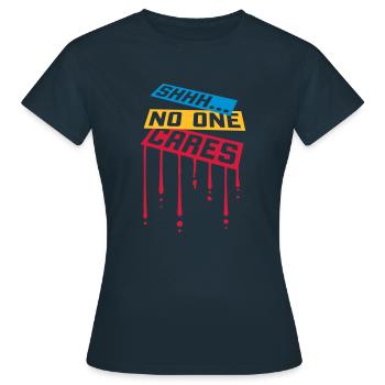 chut personne ne s’en soucie - T-shirt Femme - marine - Devant - AI Model Female 172 dark (172cm)