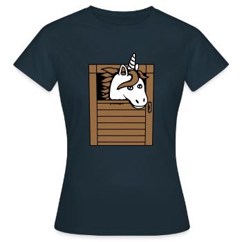 Licorne Cheval Cheval Écurie Poney Cheval Peeps Mignon - T-shirt Femme - marine - Devant - AI Model Female 172 dark (172cm)