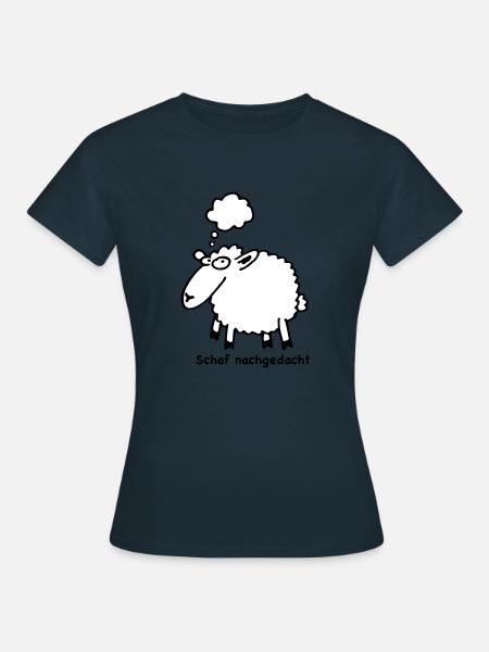 schaf_nachgedacht - Frauen T-Shirt - Navy