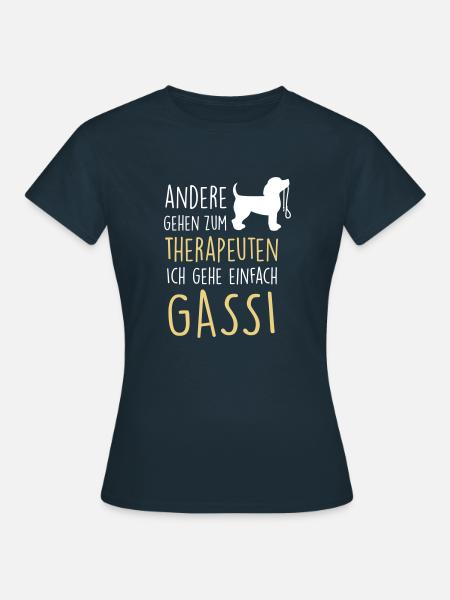 Gassi Therapeut Hund - Frauen T-Shirt - Navy