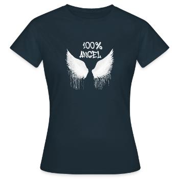 100% ange, ailes d’ange, ailes d’ange, ailes, graffiti - T-shirt Femme - marine - Devant - AI Model Female 172 dark (172cm)