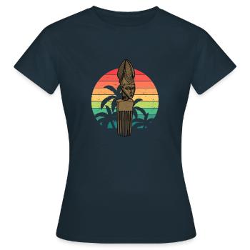 Afrikanische Geschichte Afro Frisur Kammhaar Pick - Frauen T-Shirt - Navy - Vorne - AI Model Female 172 dark (172cm)