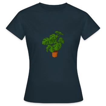 Potted plant - Women's T-Shirt - navy - Front - AI Model Female 172 dark (172cm)