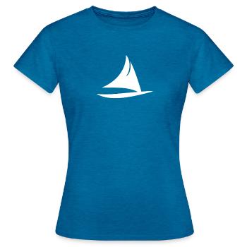 PAC ISLA Icon - Women's T-Shirt - antique blue sapphire heather - Front - AI Model Female 172 dark (172cm)
