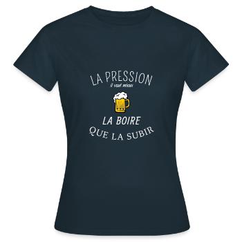 Pression bière humour - T-shirt Femme - marine - Devant - AI Model Female 172 dark (172cm)