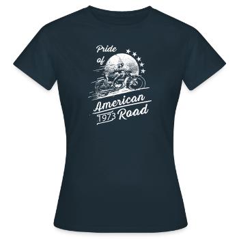 Motorcycle American Pride Gift Idea - Women's T-Shirt - navy - Front - AI Model Female 172 dark (172cm)