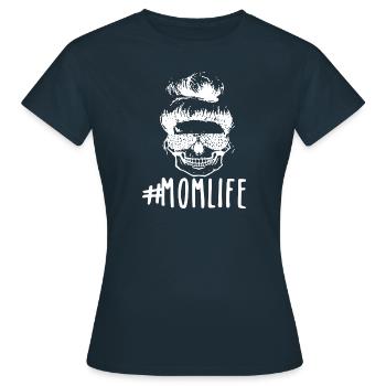 #Momlife - Bun Hairstyle and Sunglasses - Women's T-Shirt - navy - Front - AI Model Female 172 dark (172cm)