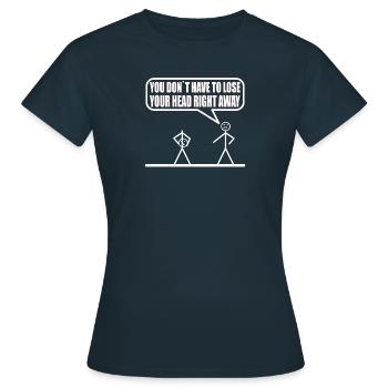Funny stick figure - Women's T-Shirt - navy - Front - AI Model Female 172 dark (172cm)