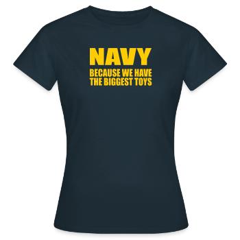 Drôle US Navy Militaire Soldat américain Navy - T-shirt Femme - marine - Devant - AI Model Female 172 dark (172cm)