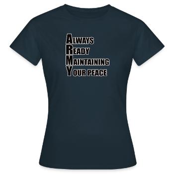 Drôle d’armée américaine Armée militaire américaine Soldat Armée - T-shirt Femme - marine - Devant - AI Model Female 172 dark (172cm)