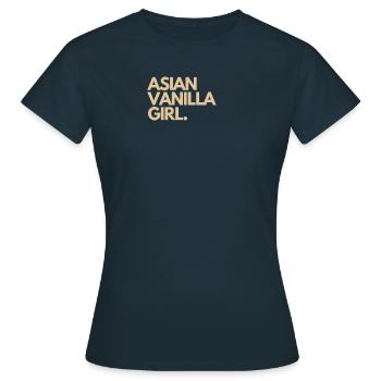 Asiatisches Vanille Girl - Frauen T-Shirt - Navy - Vorne - AI Model Female 172 dark (172cm)