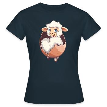 Sweet Lamb Hatches from Egg - Women's T-Shirt - navy - Front - AI Model Female 172 dark (172cm)