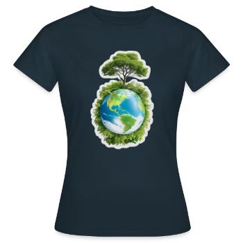 Mutter Erde - Frauen T-Shirt - Navy - Vorne - AI Model Female 172 dark (172cm)