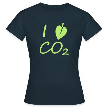 i love full green CO2 - Women's T-Shirt - navy - Front - AI Model Female 172 dark (172cm)