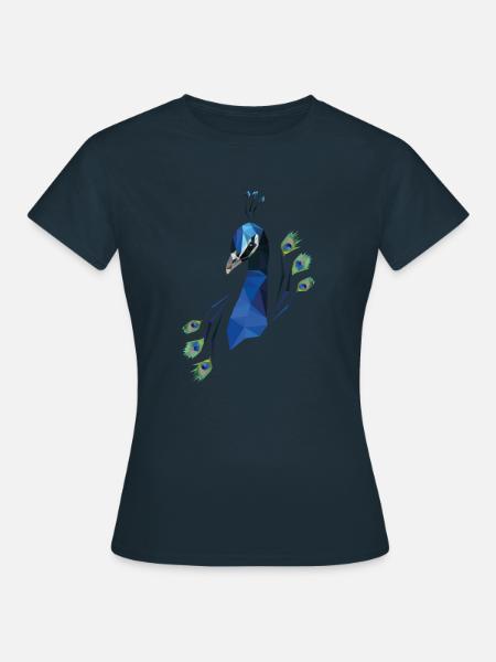 blauer Pfau - Frauen T-Shirt - Navy