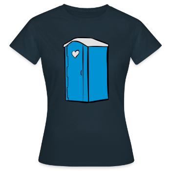 Toilette - Frauen T-Shirt - Navy - Vorne - AI Model Female 172 dark (172cm)