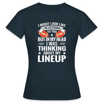 Rugby-Torwart Fantasy Football Sport Torhüter - Frauen T-Shirt - Navy - Vorne - AI Model Female 172 dark (172cm)