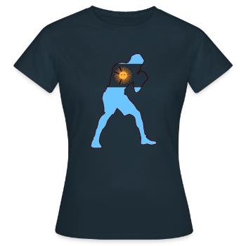 Boxeur avec drapeau de l’Argentine - T-shirt Femme - marine - Devant - AI Model Female 172 dark (172cm)