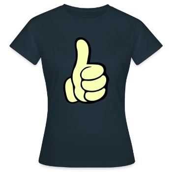 like hand - Women's T-Shirt - navy - Front - AI Model Female 172 dark (172cm)