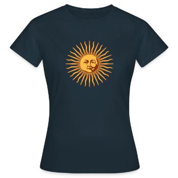 Soleil médiéval - T-shirt Femme - marine - Devant - AI Model Female 172 dark (172cm)