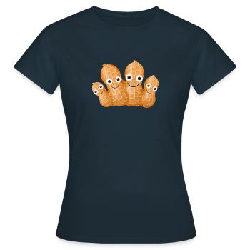 nüsse,nuss,familie,familie,erdnüsse,erdnuss - Frauen T-Shirt - Navy - Vorne - AI Model Female 172 dark (172cm)