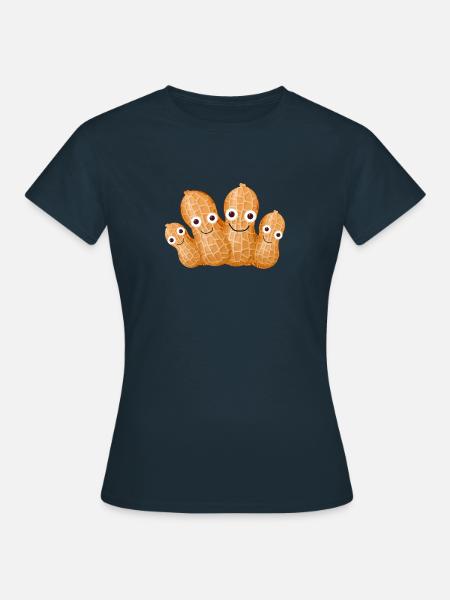nüsse,nuss,familie,familie,erdnüsse,erdnuss - Frauen T-Shirt - Navy